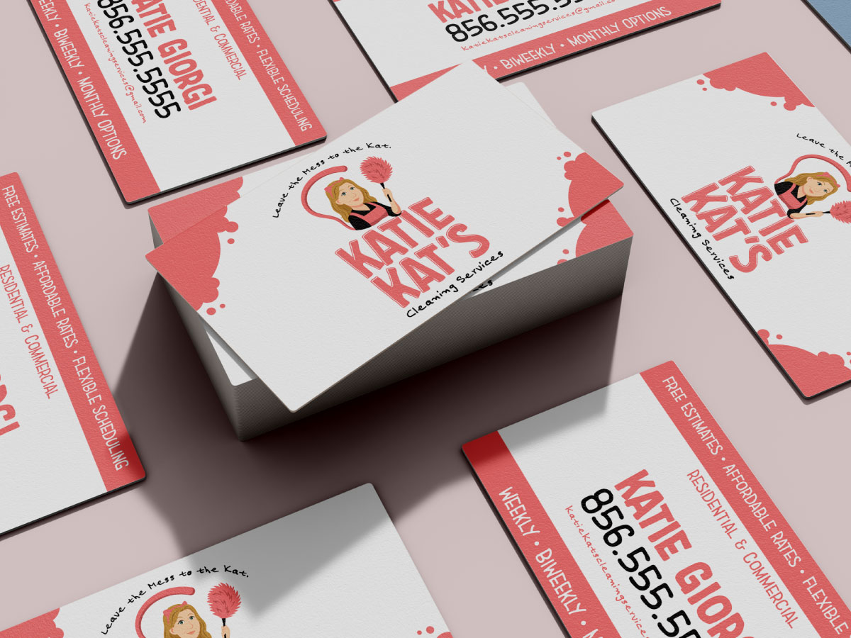 Katie Kat's Cleaning Services Logo Design